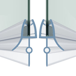 Pair of 2 x 870mm Rubber Plastic Bath Shower Screen Seal Strip for 4-6mm Glass Door Curved Straight Up to 22mm Gap