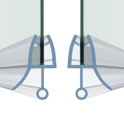 Pair of 2 x 870mm Rubber Plastic Bath Shower Screen Seal Strip for 4-6mm Glass Door Curved Straight Up to 10mm Gap