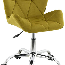 Modern Eris Padded Swivel Velvet Home Office Desk Computer Chair, Height Adjustable