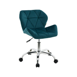 Modern Eris Padded Swivel Velvet Home Office Desk Computer Chair, Height Adjustable