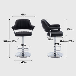 Emper Swivel Faux Leather Padded Bar Stools