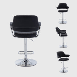 Emper Swivel Faux Leather Padded Bar Stools