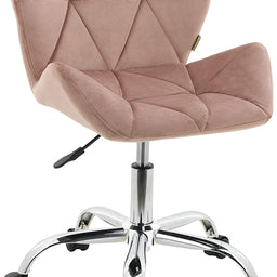 Modern Eris Padded Swivel Velvet Home Office Desk Computer Chair, Height Adjustable