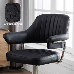Emper Swivel Faux Leather Padded Bar Stools