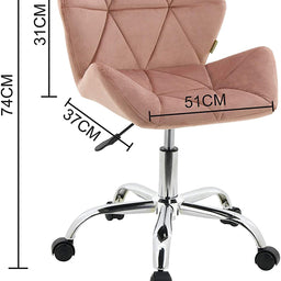 Modern Eris Padded Swivel Velvet Home Office Desk Computer Chair, Height Adjustable