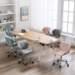 Modern Eris Padded Swivel Velvet Home Office Desk Computer Chair, Height Adjustable