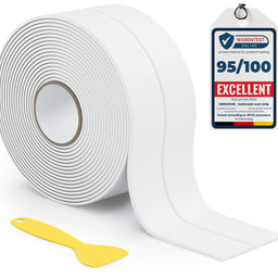38mm x 3.2m White Self-Adhesive Bath Sealant Strip, Waterproof Sealing Tape Caulk Strip