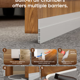 Draft Excluder for Doors, Self-Adhesive Draught Excluder for Bottom of Doors, 1-Meter