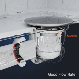 Shower Drain Chrome Cover Replacement, Removable Top Fitting Cap Parts Shower Trap, 90mm/115mm Shower Plughole Cover, Fast Flow Shower Tray Waste in Warm Grey