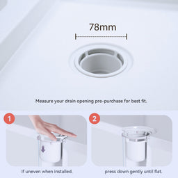 Shower Drain Chrome Cover Replacement, Removable Top Fitting Cap Parts Shower Trap, 90mm/115mm Shower Plughole Cover, Fast Flow Shower Tray Waste in Warm Grey