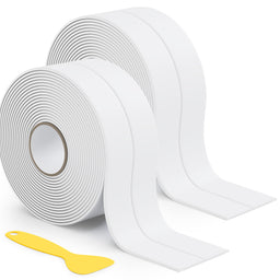 38mm x 3.2m White Self-Adhesive Bath Sealant Strip, Waterproof Sealing Tape Caulk Strip x 2
