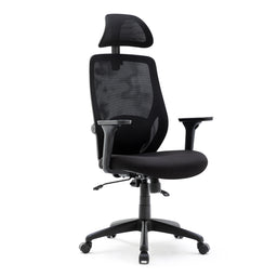 Recline Ergonomic Office Chair with Back Support and Headrest, Tilt Function Position Lock, Home Office Computer Desk Chair with Lumbar Support, Breathable Mesh Executive Office Chair