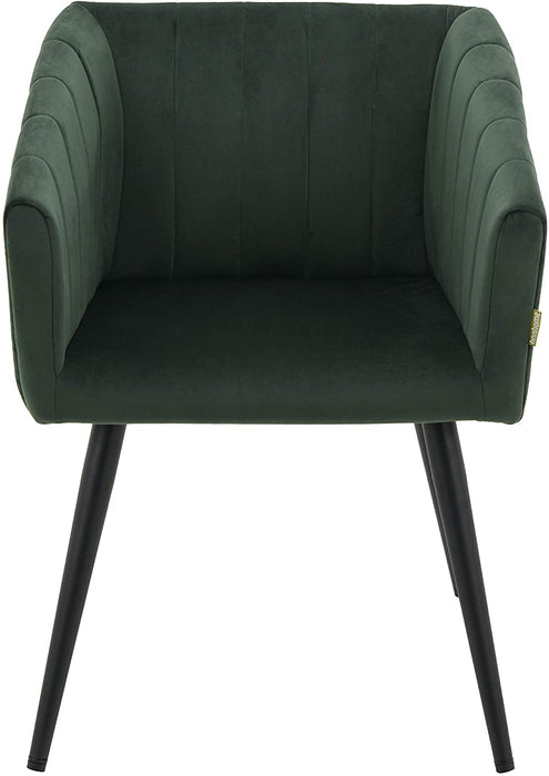 Eden Upholstered Kitchen Dining Chair, Black Strong Steel Metal Leg, Laounge Leisure Living Room Armchair Reception Pub Restaurant Tub Chair