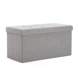 Large Ottoman Storage Box, Velvet Folding Padded Seat Bench Stool Foot Stool, Sofa Pouffes Footstool, Extra Storage Space 76cm x 38cm x 38cm