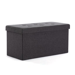 Large Ottoman Storage Box, Velvet Folding Padded Seat Bench Stool Foot Stool, Sofa Pouffes Footstool, Extra Storage Space 76cm x 38cm x 38cm