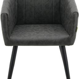 Eden Upholstered Kitchen Dining Chair, Black Strong Steel Metal Leg, Laounge Leisure Living Room Armchair Reception Pub Restaurant Tub Chair