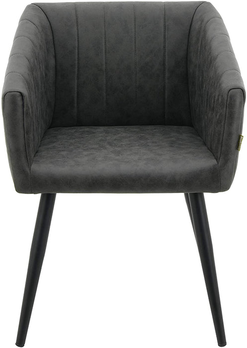 Eden Upholstered Kitchen Dining Chair, Black Strong Steel Metal Leg, Laounge Leisure Living Room Armchair Reception Pub Restaurant Tub Chair