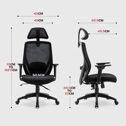 Recline Ergonomic Office Chair with Back Support and Headrest, Tilt Function Position Lock, Home Office Computer Desk Chair with Lumbar Support, Breathable Mesh Executive Office Chair