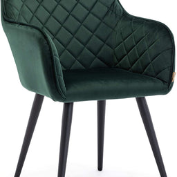 Dalton Upholstered Kitchen Dining Chair with Arms and Back, Strong Metal Leg, Lounge Living Room Armchair Reception Tub Chair